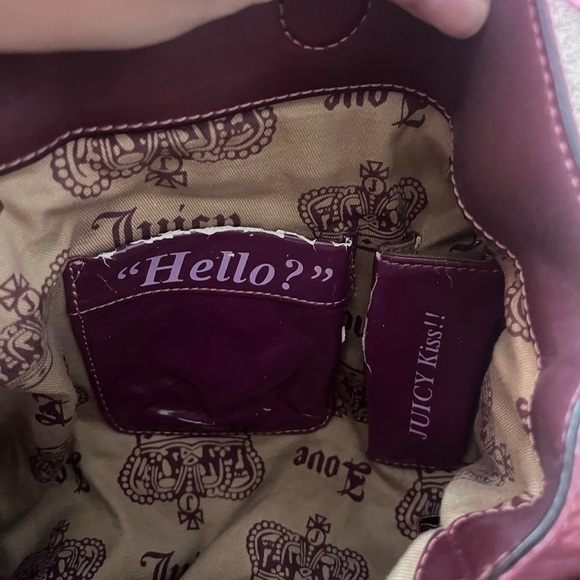 Juicy Couture Cream and Burgundy Hobo Bag